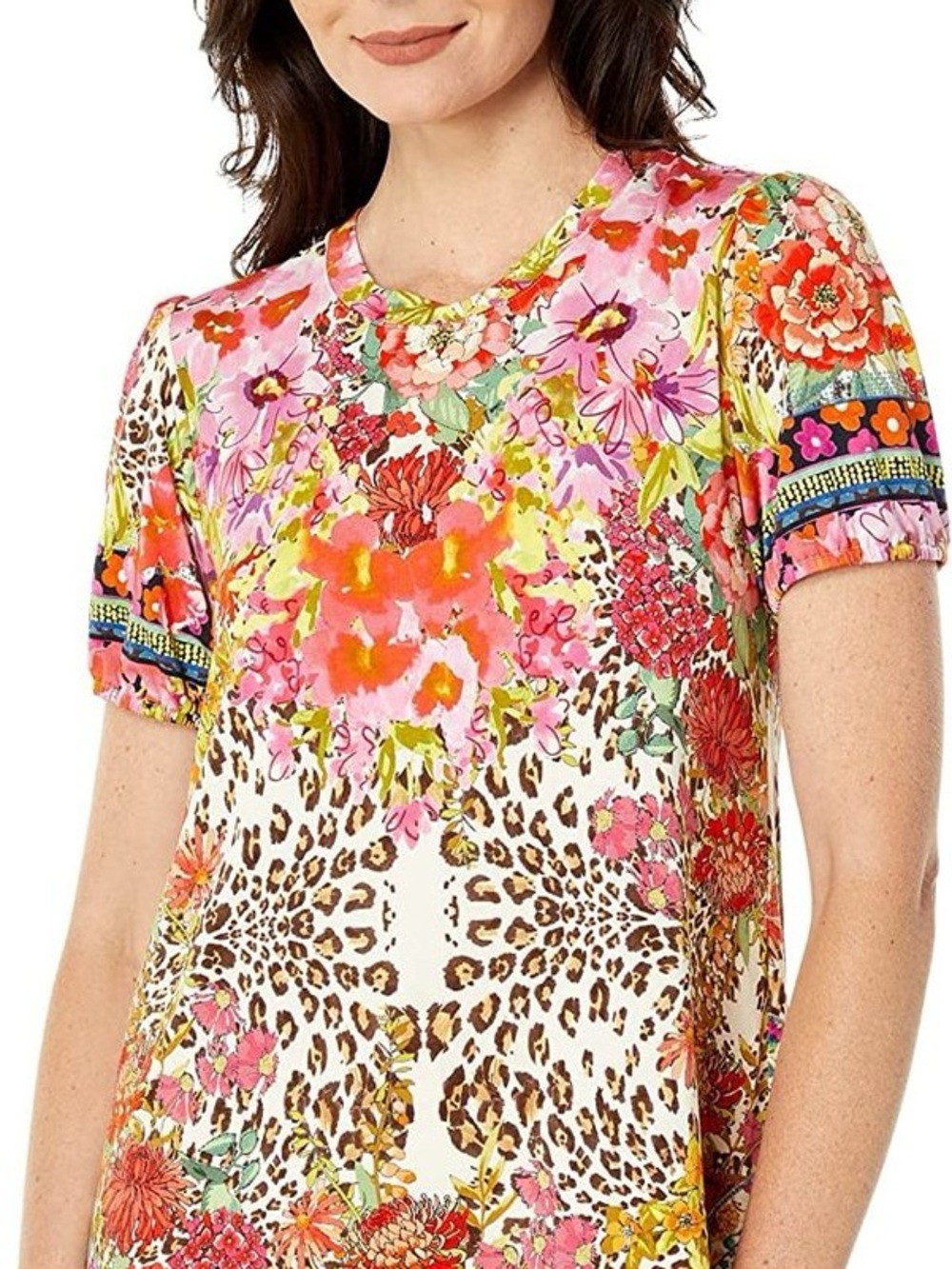 Johnny Was Puff Sleeve Tee in Wild Garden. Size XXL. EUC. - Picture 14 of 15